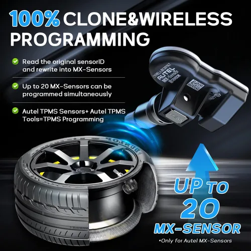 Vista 3 de Autel TPMS Sensores 4 piezas, 2 en 1 315 MHz+433 MHz Sensor universal de presión de neumáticos