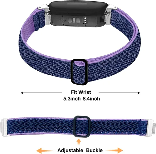 Vista 3 de Bandas elásticas compatibles con Fitbit Inspire 2 / Inspire HR/Inspire, correa de nailon elástico suave ajustable Solo Loop Correa de repuesto