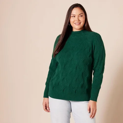 Vista 6 de AMAZON ESSENTIALS - Suéter trenzado suave al tacto con cuello alto para mujer