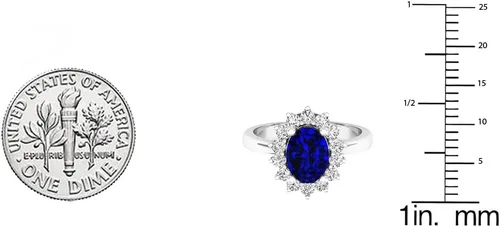 Vista 4 de Dazzlingrock Collection Anillo de compromiso ovalado de 0.315x0.236 in con halo de diamantes blancos redondos para mujer en oro