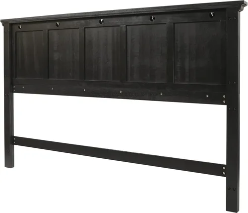 Vista 4 de Office Star Products OSP Home Furnishings Farmhouse Basics - Cabecera tamaño King, acabado negro rústico
