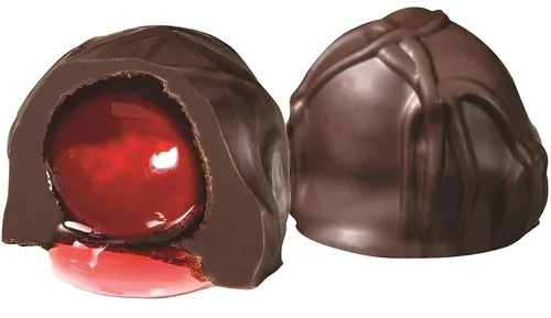 Vista 9 de ANDY ANAND CHOCOLATIER Cordiales belgas de cereza de chocolate oscuro, cerezas cubiertas de chocolate líquido hechas a mano, perfectas como caja