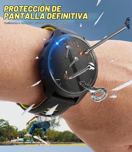 Vista 5 de Orzero - Protector de pantalla de vidrio templado compatible con Garmin Forerunner 70/170/170 Music/165/165 Music 1.677 in, protector de pantalla