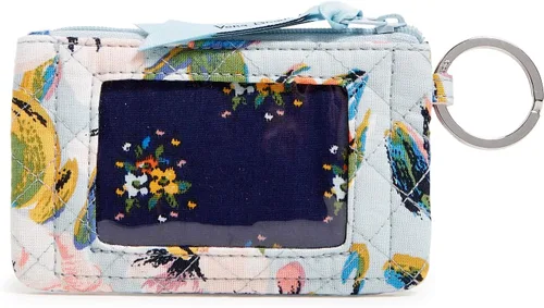 Vista 3 de Vera Bradley - Cartera de algodón para mujer, diseño con cremallera y compartimiento para identificación