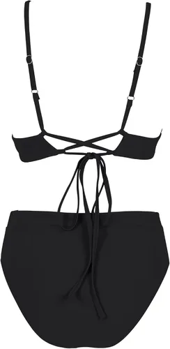 Vista 4 de RUUHEE Conjunto de bikini para mujer, parte superior en V profundo, traje de baño de 2 piezas