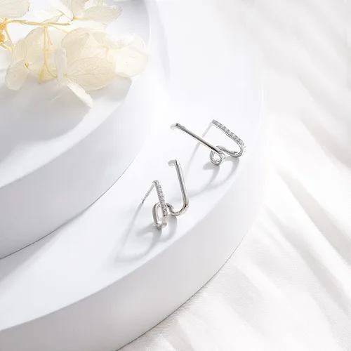 Vista 7 de Aretes de garra de plata de ley 925, aretes de garra para mujer, aretes que parecen múltiples piercings, aretes de oruga y plata para adolescentes
