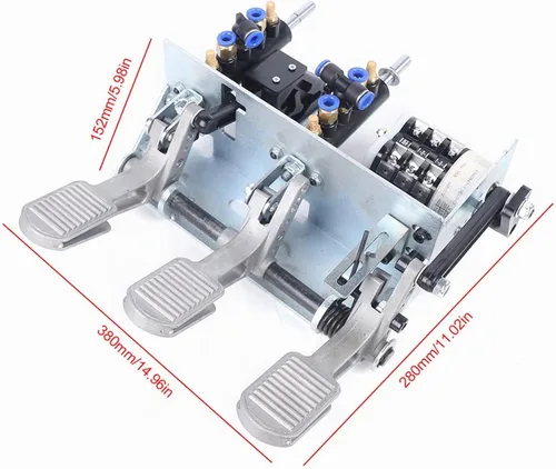 Vista 2 de Máquina cambiadora de neumáticos, válvula de control de aire para automóvil, válvula de pedal de pie, válvula neumática de aire de 3 pedales + pieza