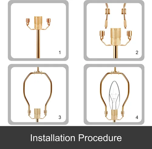 Vista 3 de Lighting - Juego de 2 lámparas resistentes de 6 pulgadas para pantallas de lámpara, acabado de latón pulido, paquete de 2