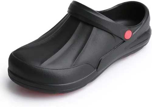 Vista 4 de Zapatos de chef para hombres y mujeres, zapatos de cocina antideslizantes, zapatos de trabajo impermeables a prueba de aceite, resistentes al agua