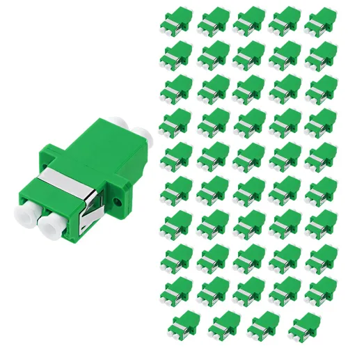 Vista 18 de GwliUni 20 unids LC a LC multimodo acopladores OM4 4 canales, adaptadores de fibra óptica conectores de cable con ala de montaje en panel