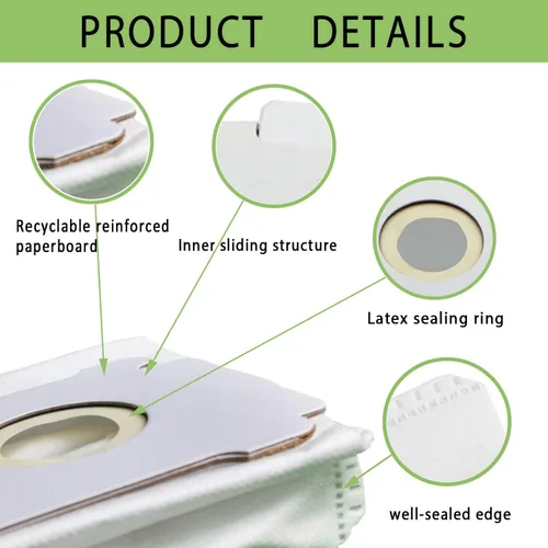 Vista 3 de Paquete de 10 bolsas de vacío compatibles con iRobot Roomba – i & s & j Series, bolsa de repuesto para iRobot Roomba