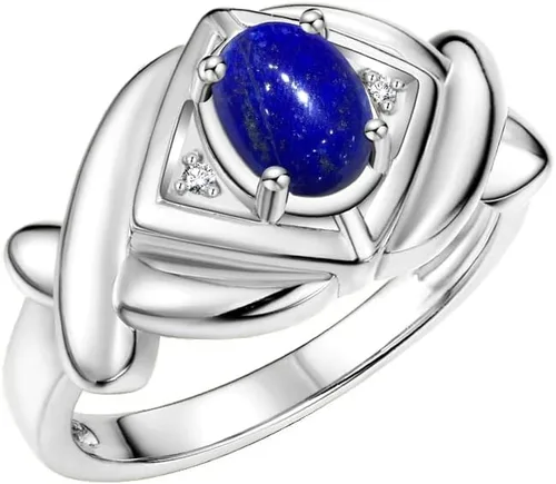Vista 3 de Rylos Anillo de plata de ley XOXO de Hugs & Kisses para mujer, 0.27 x 0.197 pulgadas, piedras preciosas y diamantes, joyería de piedra natal