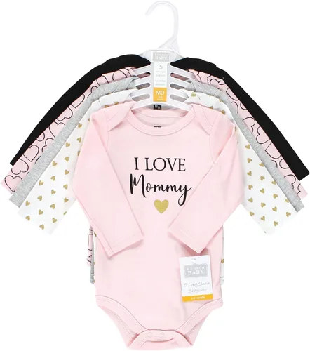 Vista 2 de Hudson Baby Body unisex de algodón de manga larga, para bebé