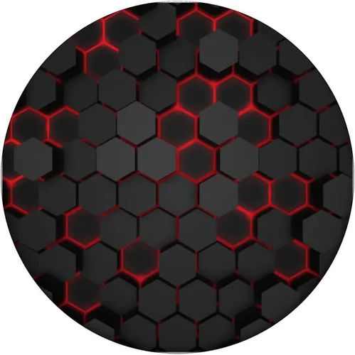 Vista 3 de Soporte de botón para teléfono celular, color rojo y negro, PopSockets, PopGrip estándar