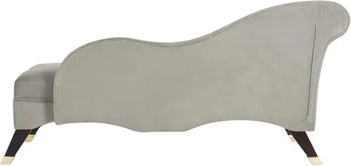 Vista 8 de Safavieh Home Collection Caiden - Tumbona de terciopelo gris con almohada
