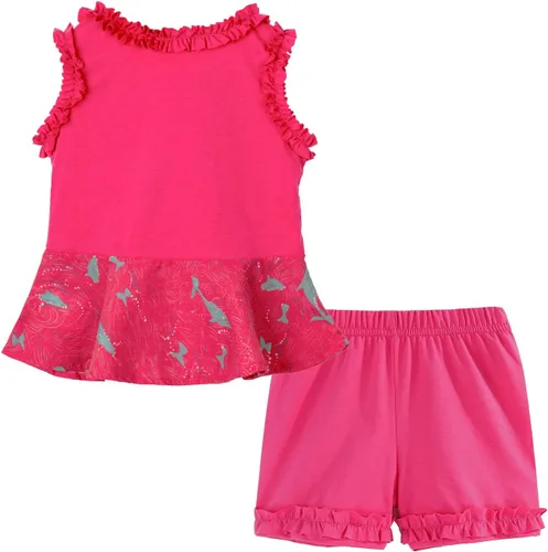 Vista 116 de LittleSpring Conjunto de verano para niñas con camiseta sin mangas y pantalones cortos florales