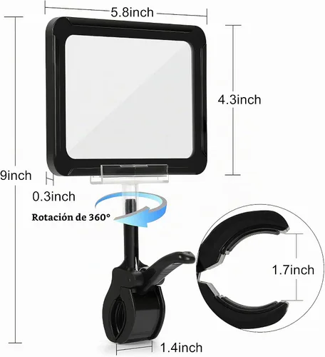 Vista 2 de Mlici Soporte acrílico para letreros con abrazadera, clips de exhibición de doble cabeza de 6 x 9 pulgadas con protector de tarjeta de PVC, clip