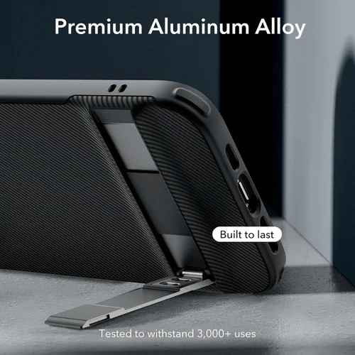 Vista 4 de ESR Funda para iPhone 14 Pro, 3 Modos de Soporte, Protección contra Caídas de Grado Militar, Compatible con Carga Inalámbrica, Cubierta Trasera