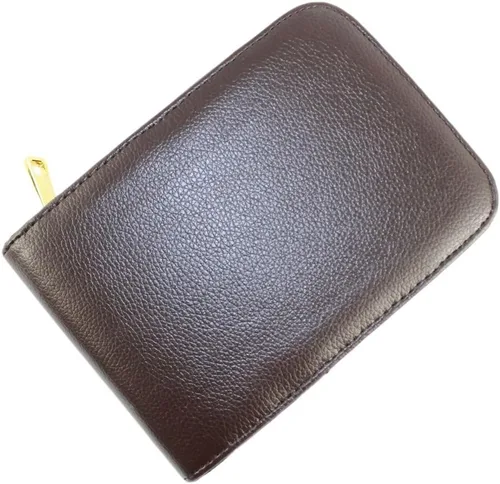 Vista 4 de Gullor Estuche para pluma estilográfica para 12 bolígrafos de cuero negro con cremallera dorada