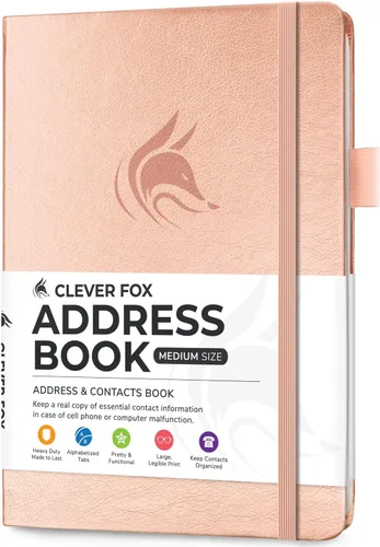 Vista 18 de Clever Fox - Libreta de direcciones con pestañas alfabéticas - Libro de teléfono y direcciones de cuero PU para guardar contactos de forma segura