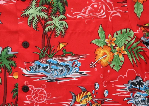 Vista 3 de Scenic Hawaiian Camisas para hombre 56 Aloha Fiesta Casual Campamento Botón Abajo Manga Corta Cruise Beach Wear