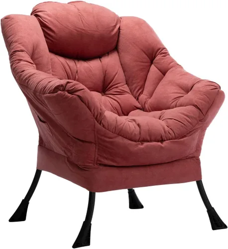 Vista 43 de HollyHOME Silla perezosa con otomana plegable, sillón cómodo y reposapiés plegable, sofá de ocio silla de lectura y reposapiés para sala de estar