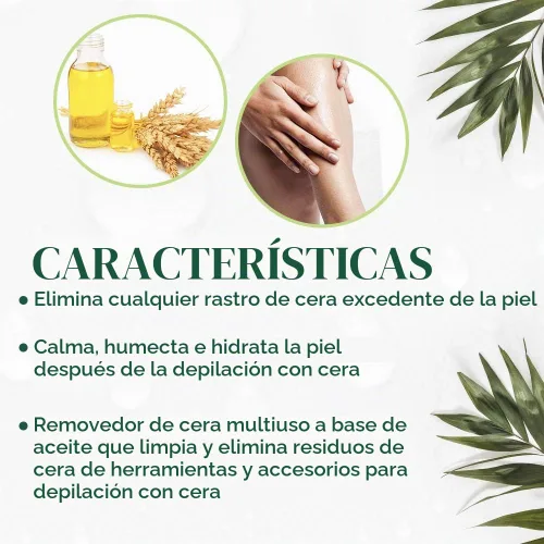 Vista 4 de Clean + Easy Remove: removedor de cera para la piel con aceite de germen de trigo, limpiador post encerado, 5 onzas