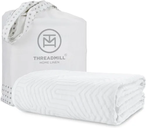 Vista 15 de Threadmill Mantas de algodón de lujo para cama de tamaño Queen Manta de tamaño Queen 100% algodón para todas las estaciones Aster Jacquard