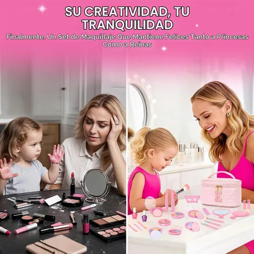 Vista 5 de Juego de maquillaje lavable para niños, 29 piezas, juguetes de maquillaje