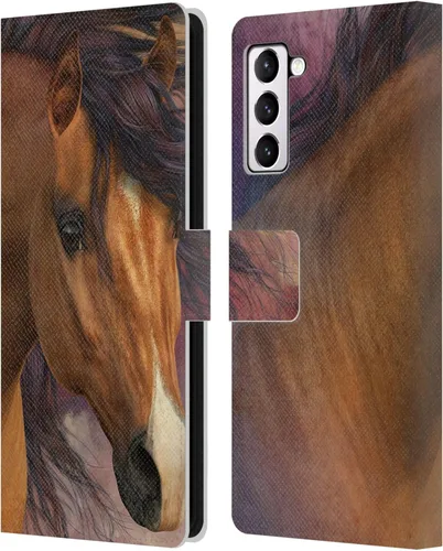 Vista 388 de Head Case Designs Officially Licensed Laurie Prindle A Morgan Christmas Western Stallion Leather Wallet Case Compatible with Samsung Galaxy A07 4G