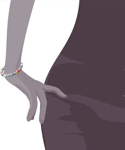 Vista 4 de Pulsera con cuentas de mal de ojo turco, con abalorio de vidrio veneciano con espaciadores rondelle