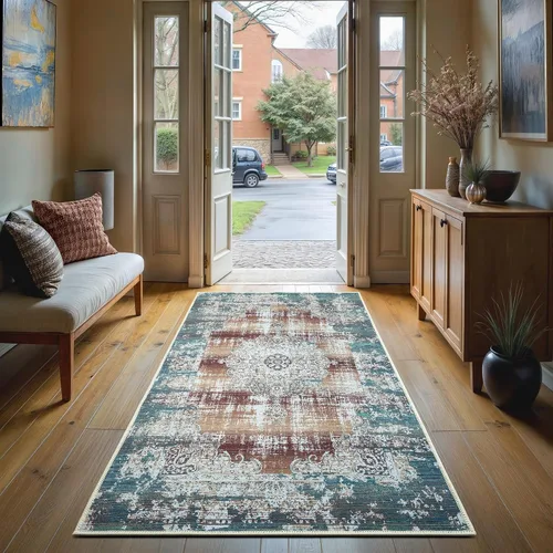 Vista 51 de GLN Rugs Bohemian - Troy - Alfombra de felpilla lavable a máquina, bohemio, lavable, antideslizante, alfombra de área de felpilla de pelo bajo