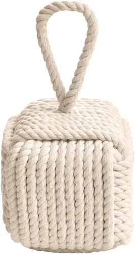 Vista 8 de Pomeat Tope de puerta decorativo náutico con base pesada de cuerda, tope de puerta resistente para cuña de ventana del hogar, 6 pulgadas (gris)
