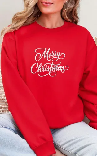 Vista 6 de Sudadera de Navidad bordada con cuello redondo para hombres y mujeres Diseño 2