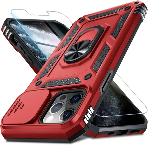 Vista 125 de Janmitta Funda para iPhone 8 Plus/7 Plus/6 Plus, Cubierta de Teléfono con Cubierta Deslizante Integrada para Lente de Cámara + Protector