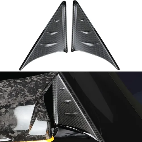 Vista 10 de para el panel de cubierta del espejo retrovisor de pilar A de fibra de carbono para GR Supra A90 A91 (2019 a 2025) Cubiertas triangulares