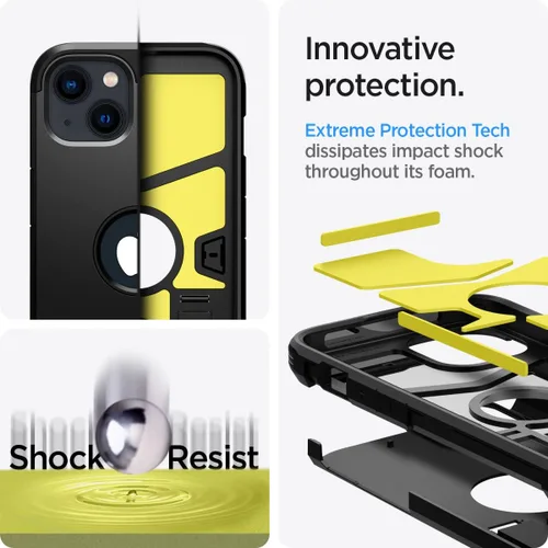 Vista 3 de Spigen Tough Armor [Tecnología de Protección Extrema] Diseñada para Funda iPhone 13 (2021) - Negro