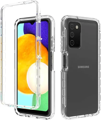 Vista 6 de Funda de teléfono para Galaxy A03S, Samsung A03S SM-A037U con protector de pantalla de vidrio templado, carcasa protectora de cuerpo completo
