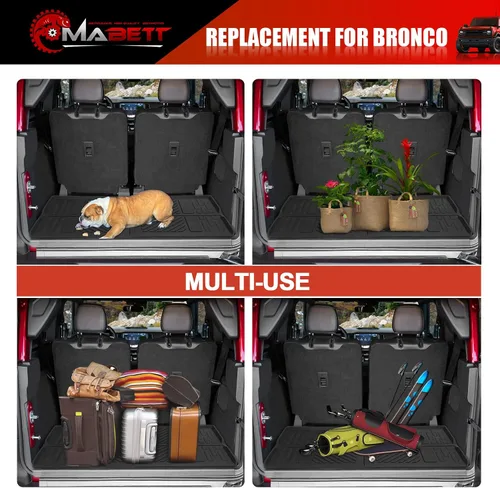 Vista 6 de Mabett - Forro de carga para accesorios Ford Bronco 2021-2026, solo 2 puertas Not for Bronco Sport or 4-Door, Raised-Lip Spill Containment