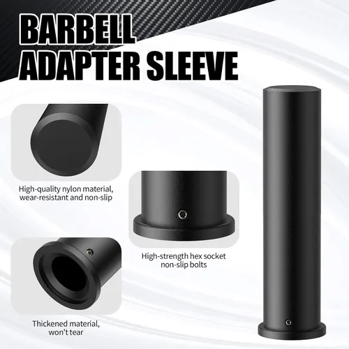 Vista 2 de NewBEP 2 fundas de adaptador olímpico de 7.8 pulgadas con abrazaderas de barra olímpica de 2 pulgadas, convierte postes de placa de peso estándar