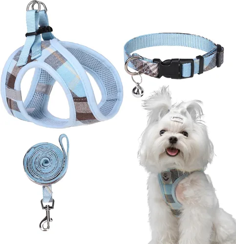 Vista 15 de Arnés para cachorros de otoño de Acción de Gracias - Collar y correa para perro - Arnés de chaleco para perros pequeños de malla suave acolchada