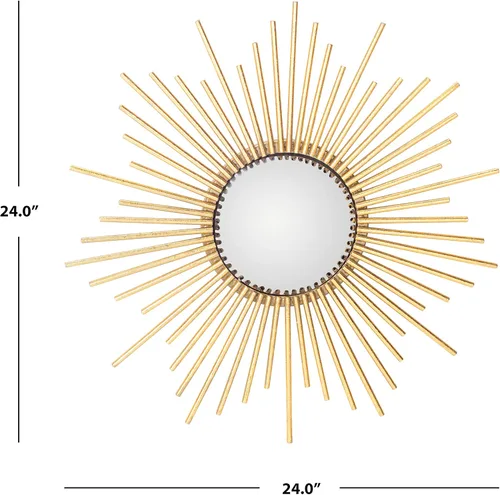 Vista 3 de Safavieh Home Collection Rosaland 24-inch Gold Sunburst Round Mirror