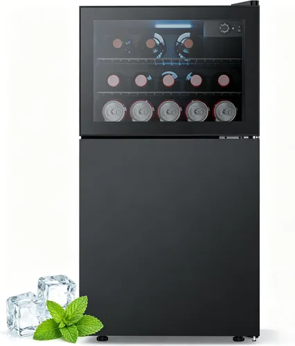 Vista 11 de Electactic - Refrigerador para bebidas de 24 latas, mini refrigerador de mostrador para refrescos, cerveza en lata, control de temperatura digital