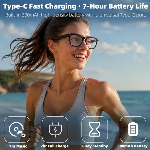 Vista 12 de Gafas inteligentes AI con cámara de 8 MP, gafas de sol de video HD 1080P