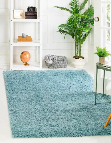 Vista 287 de Unique Loom Colección Davos Shag - Alfombra Lino