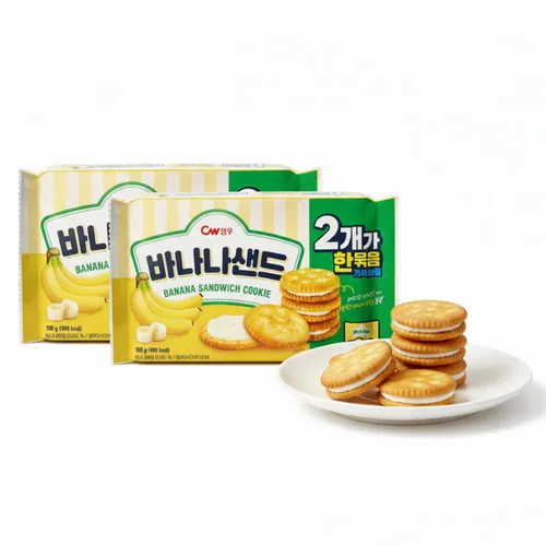 Vista 8 de Korean Food CW Vanilla Sandwich Cookies Sweet Vanilla Cream 12 Packs 360g