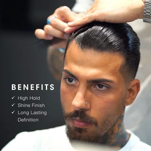 Vista 2 de Pacinos Sleek - Pomada de sujeción extra con brillo, definición de larga duración, todo tipo de cabello, 2 onzas líquidas