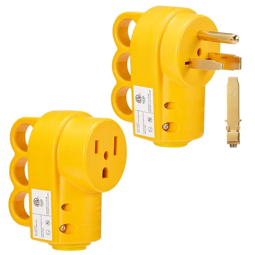 Vista 8 de Receptáculo NEMA 6-50R, 50 Amp 3 clavijas 250 voltios soldador de repuesto enchufe hembra resistente, negro, certificación ETL