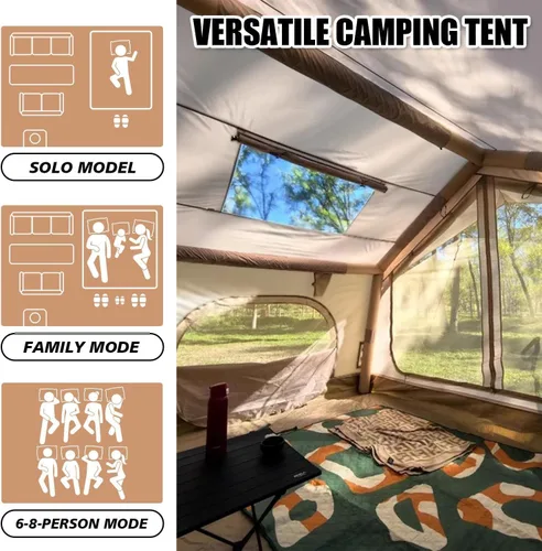Vista 4 de SENLEETO Tiendas inflables para acampar, gran tienda de camping inflable con bomba manual, tiendas inflables fáciles de montar para 4-6 personas