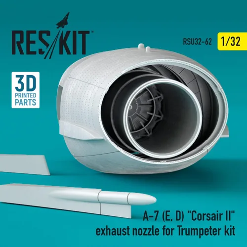 Vista 2 de Reskit RSU32-0062 1/32 A-7 (E, D) Boquilla de escape Corsair II para kit de trompetista